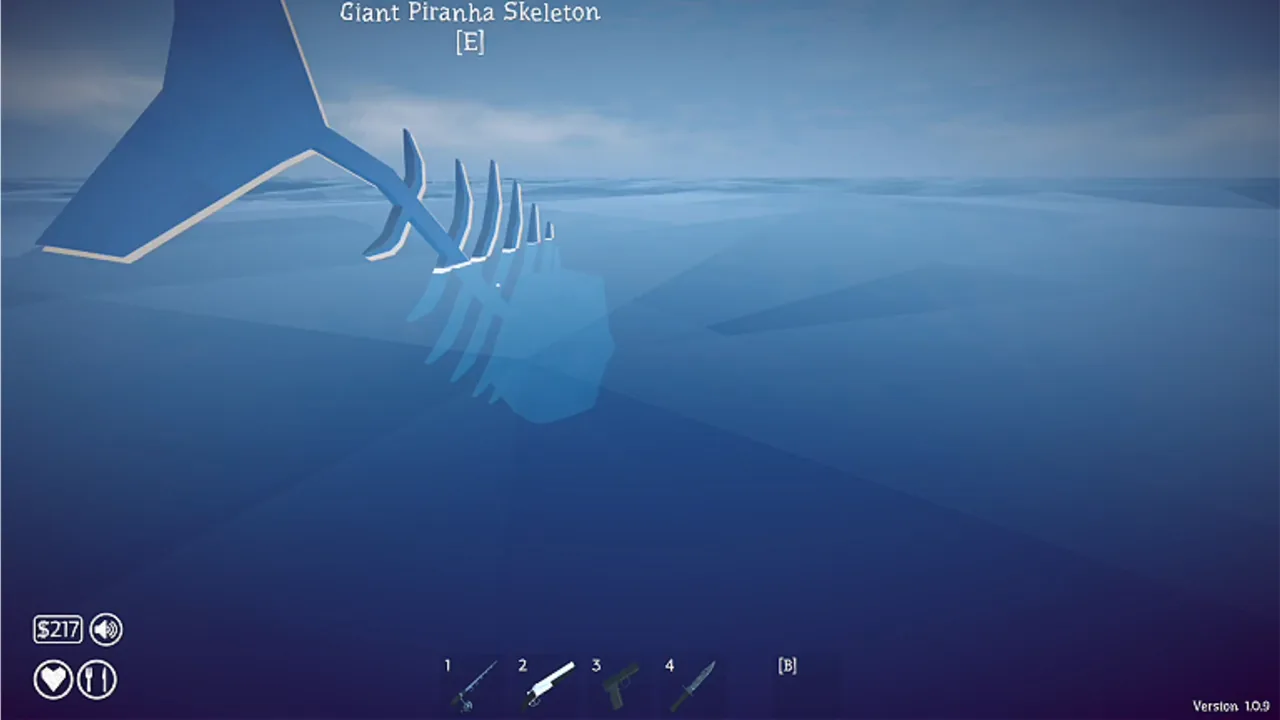 Pick up the Giant Piranha skeleton rather than a meat chunk