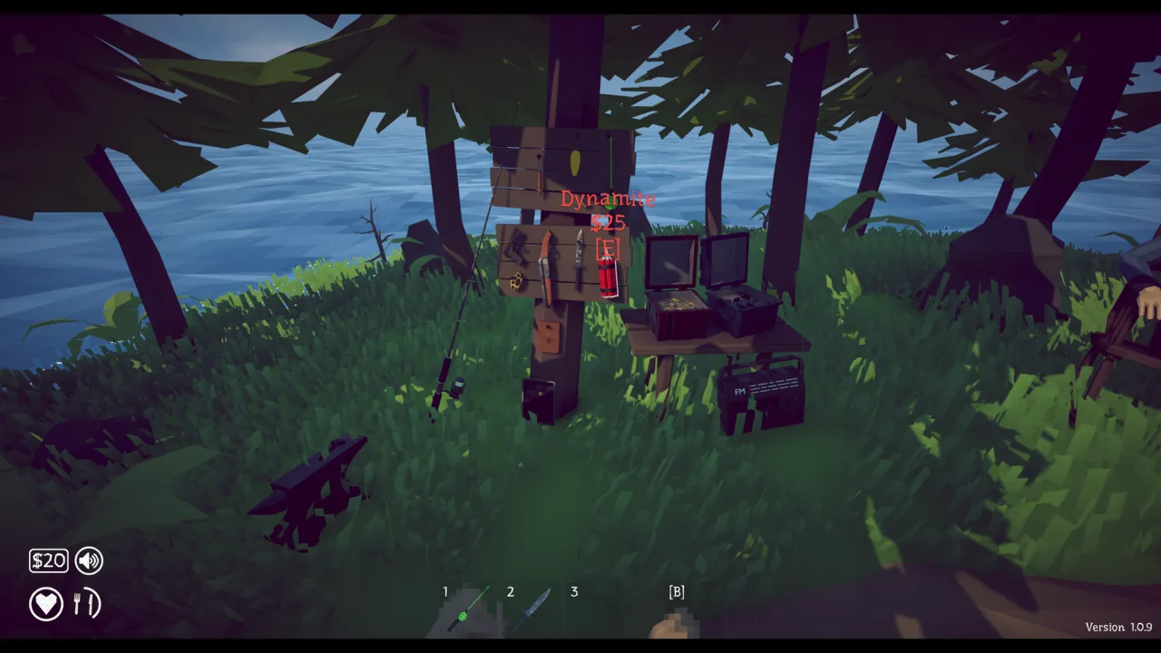 Dynamite costs $25 at the forest shop