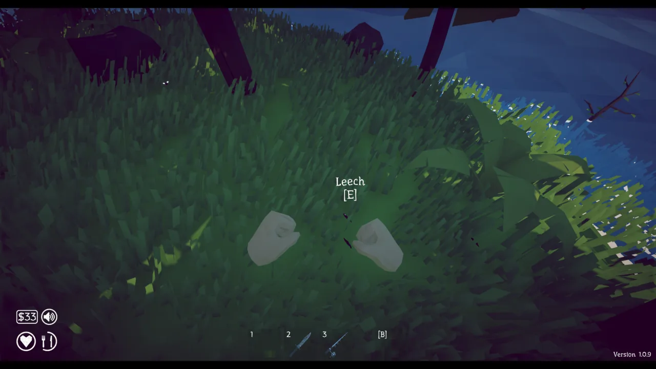 Move close to a small ground leech until its white item name appears