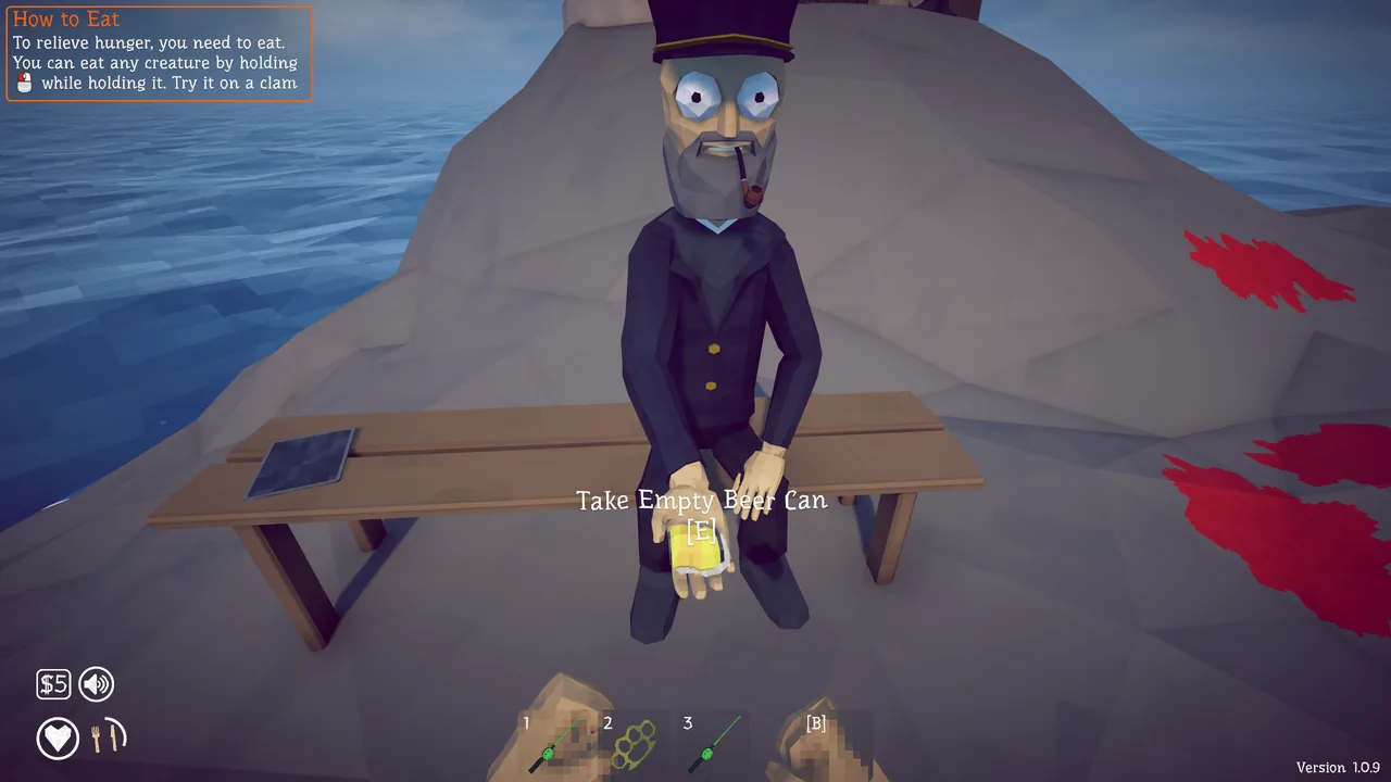 Give the beer to the lighthouse keeper to receive the empty can