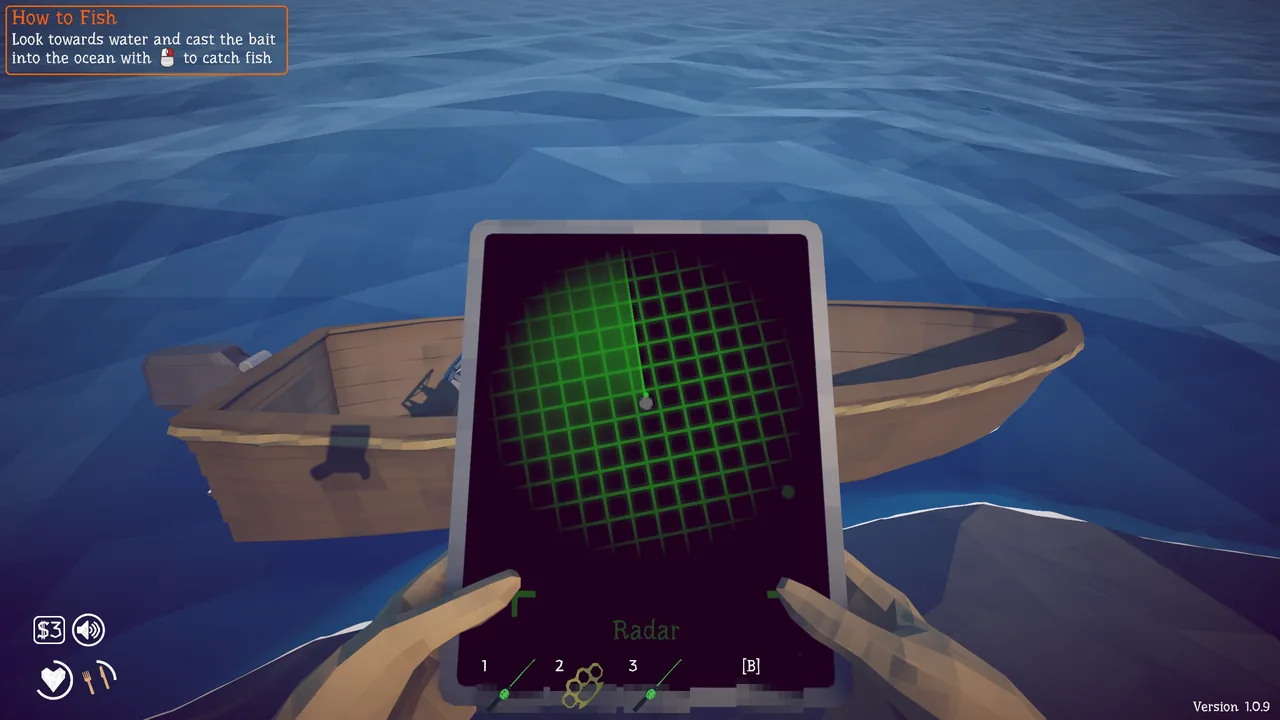 Press Q to place the radar on the boat