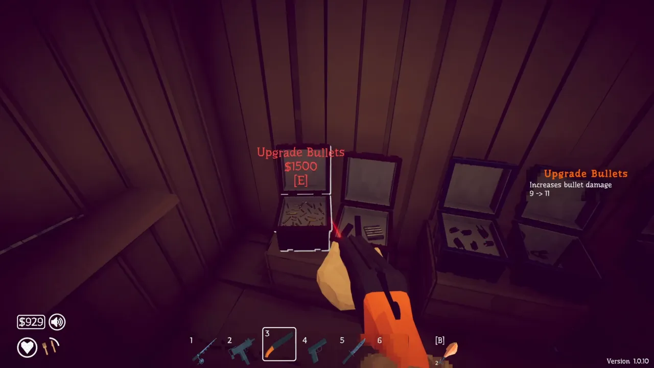 Bullet-upgrade crates inside the rocks island shop