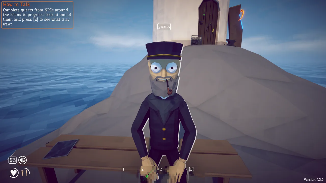 Talk to an NPC in-game prompt
