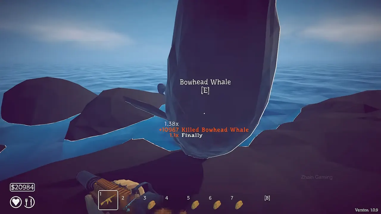 After defeating the Bowhead Whale, pick up its body rather than a meat chunk