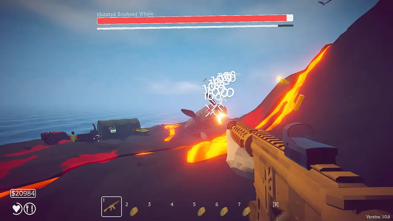 Stay close and fire while the mutated whale is on the ground