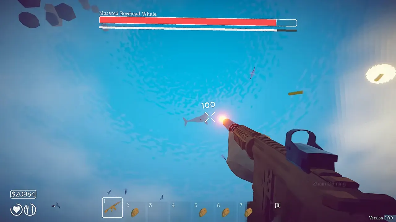 When the mutated whale is high in the air and about to slam down, keep moving away